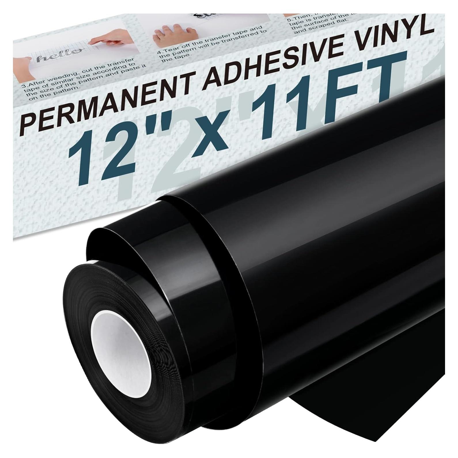 Vinilo Adhesivo Permanente XSEINO Negro 27.94x2.54m para Cricut