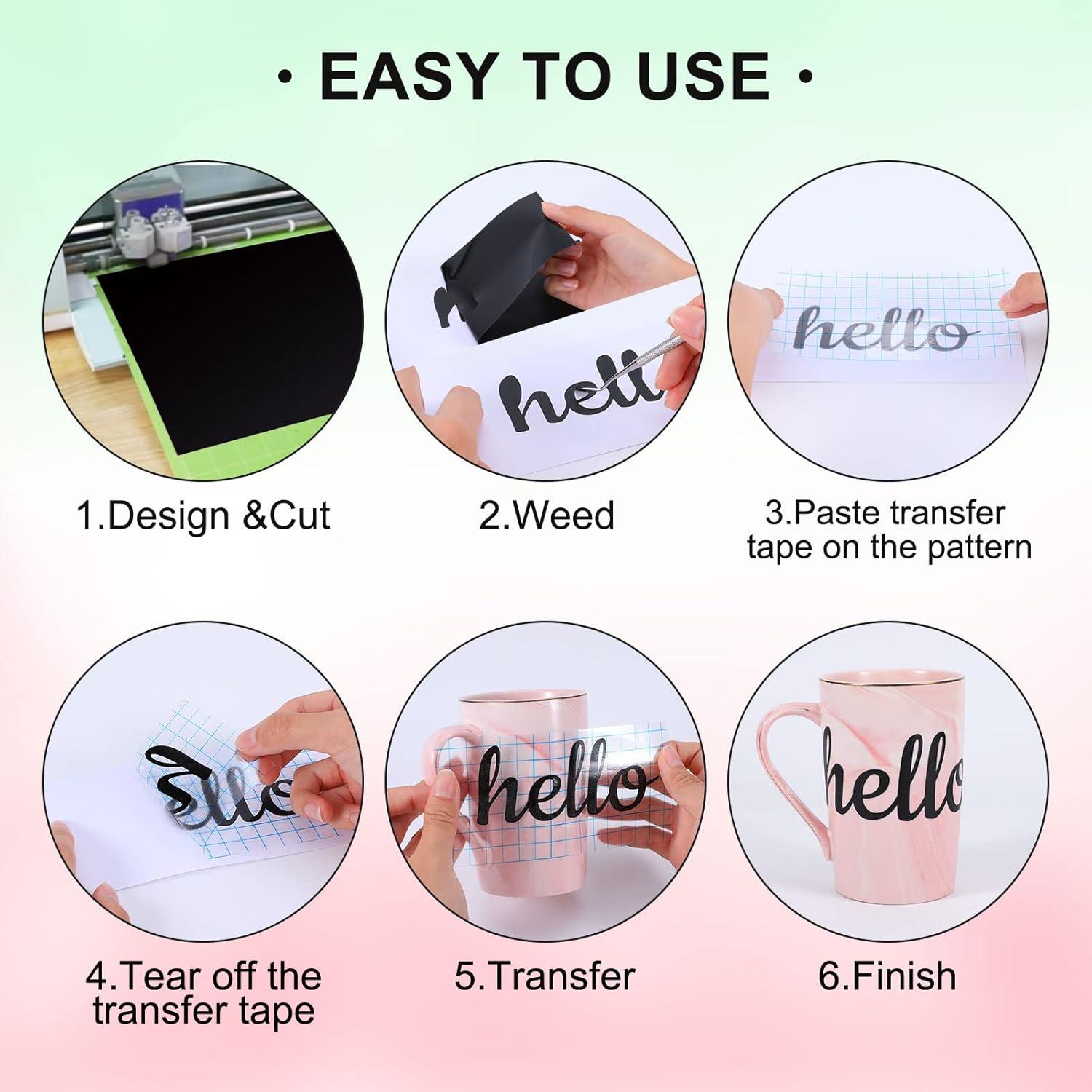 Vinilo Adhesivo Permanente XSEINO Negro 27.94x2.54m para Cricut