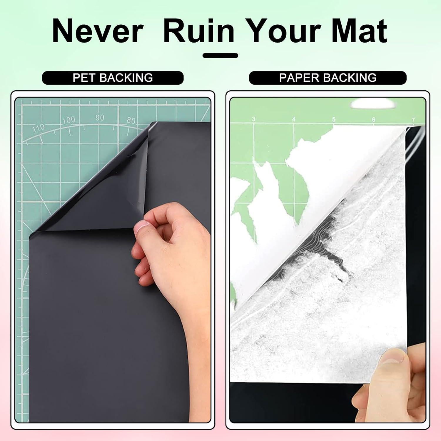 Vinilo Adhesivo Permanente XSEINO Negro 27.94x2.54m para Cricut