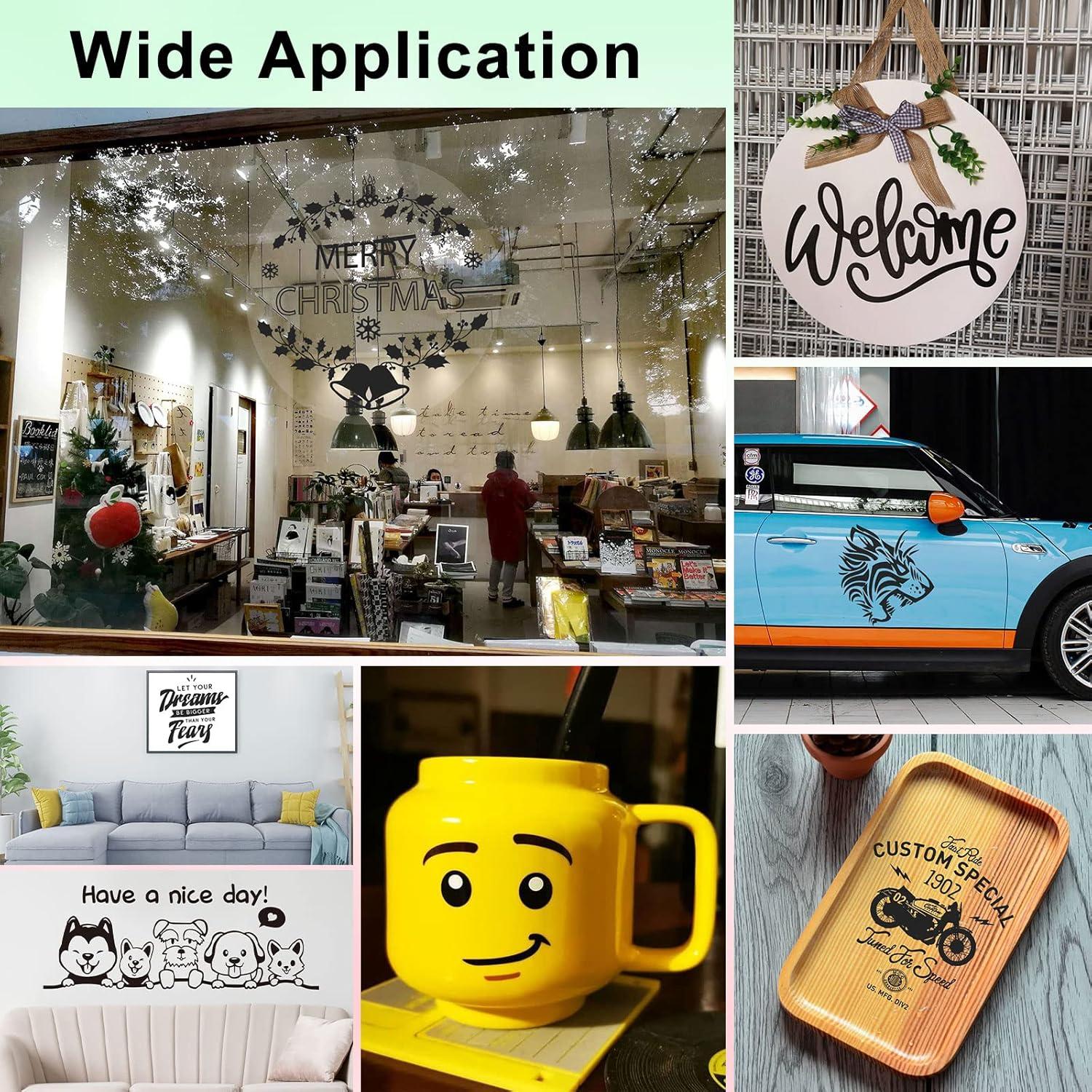 Vinilo Adhesivo Permanente XSEINO Negro 27.94x2.54m para Cricut