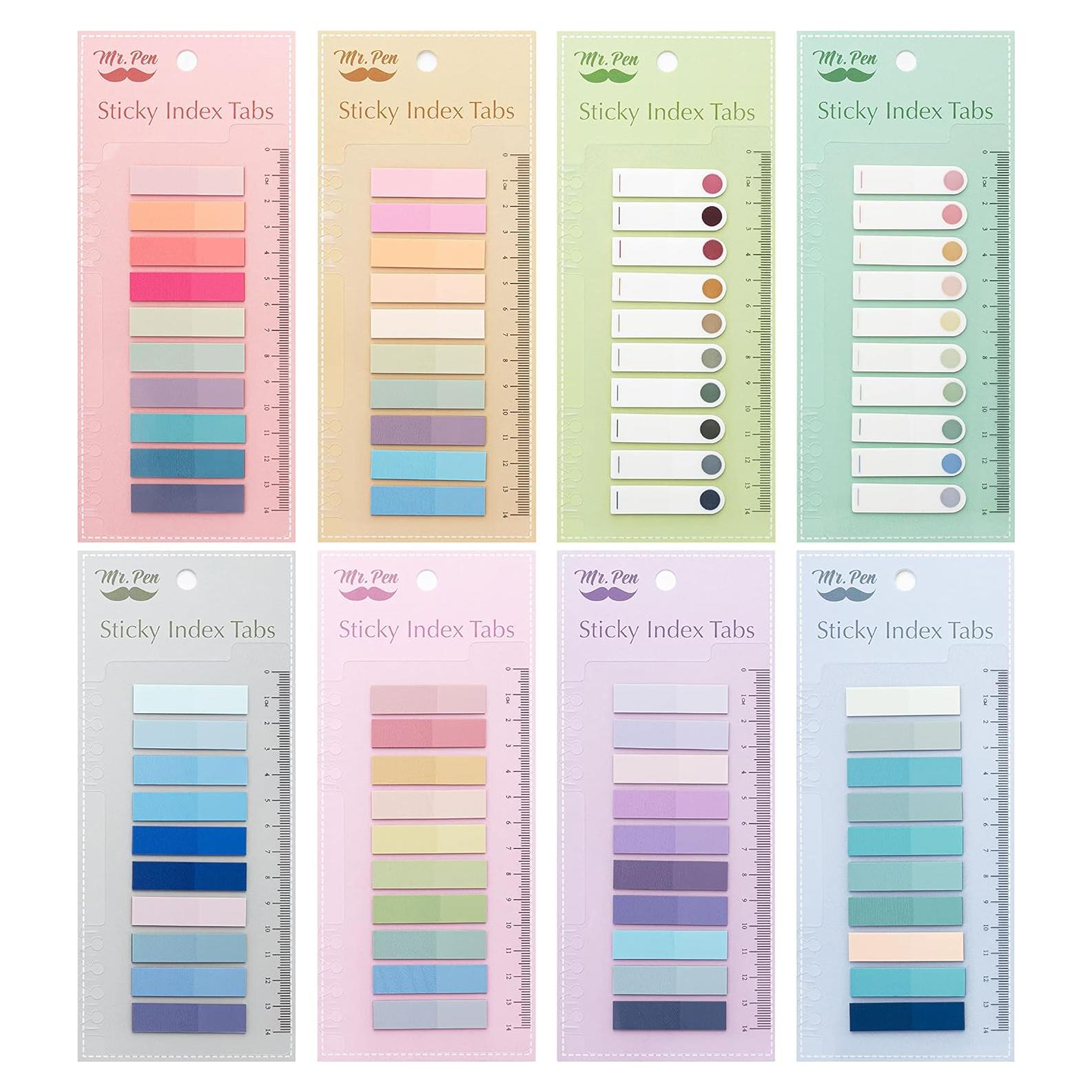 Pestañas Adhesivas Mr. Pen 1600 Pcs Coloridas Rectangulares