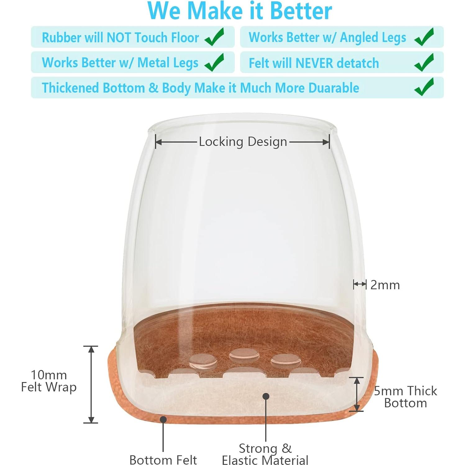 Paquete de 16 Protectores de Piso Yarehand Silicona Madera