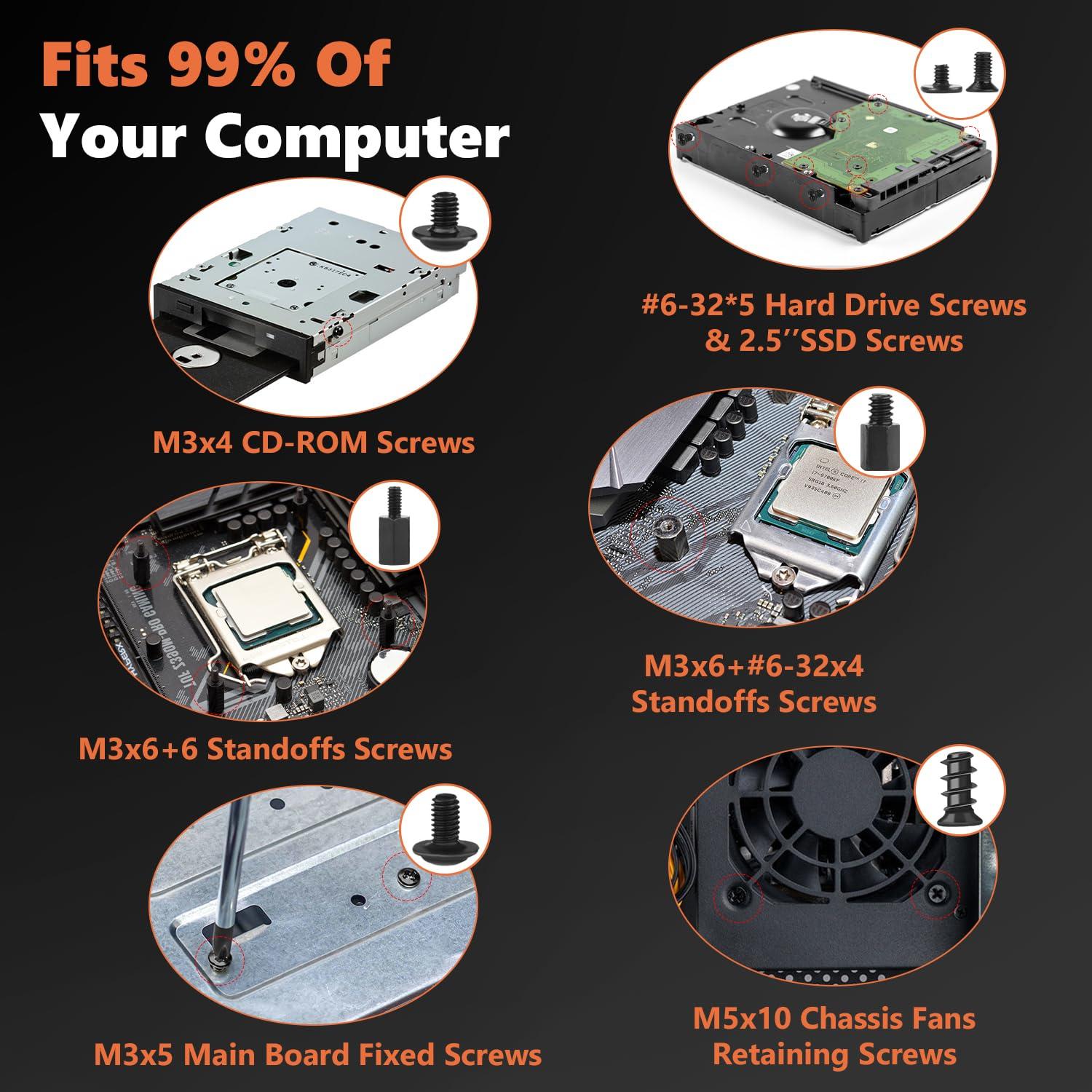 Kit de Tornillos para Computadora Kalote 510 Piezas Acero Zinc