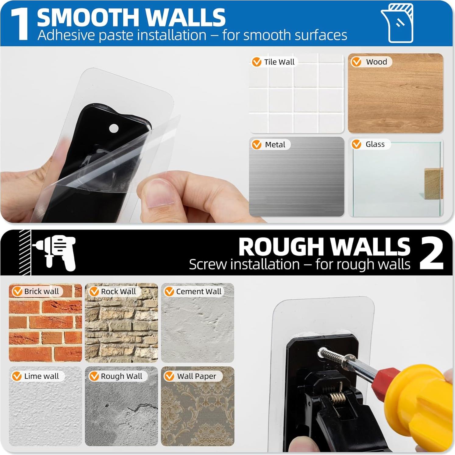 Soportes de Varilla Autoadhesivos Antimbee - Paquete de 6, 9 kg