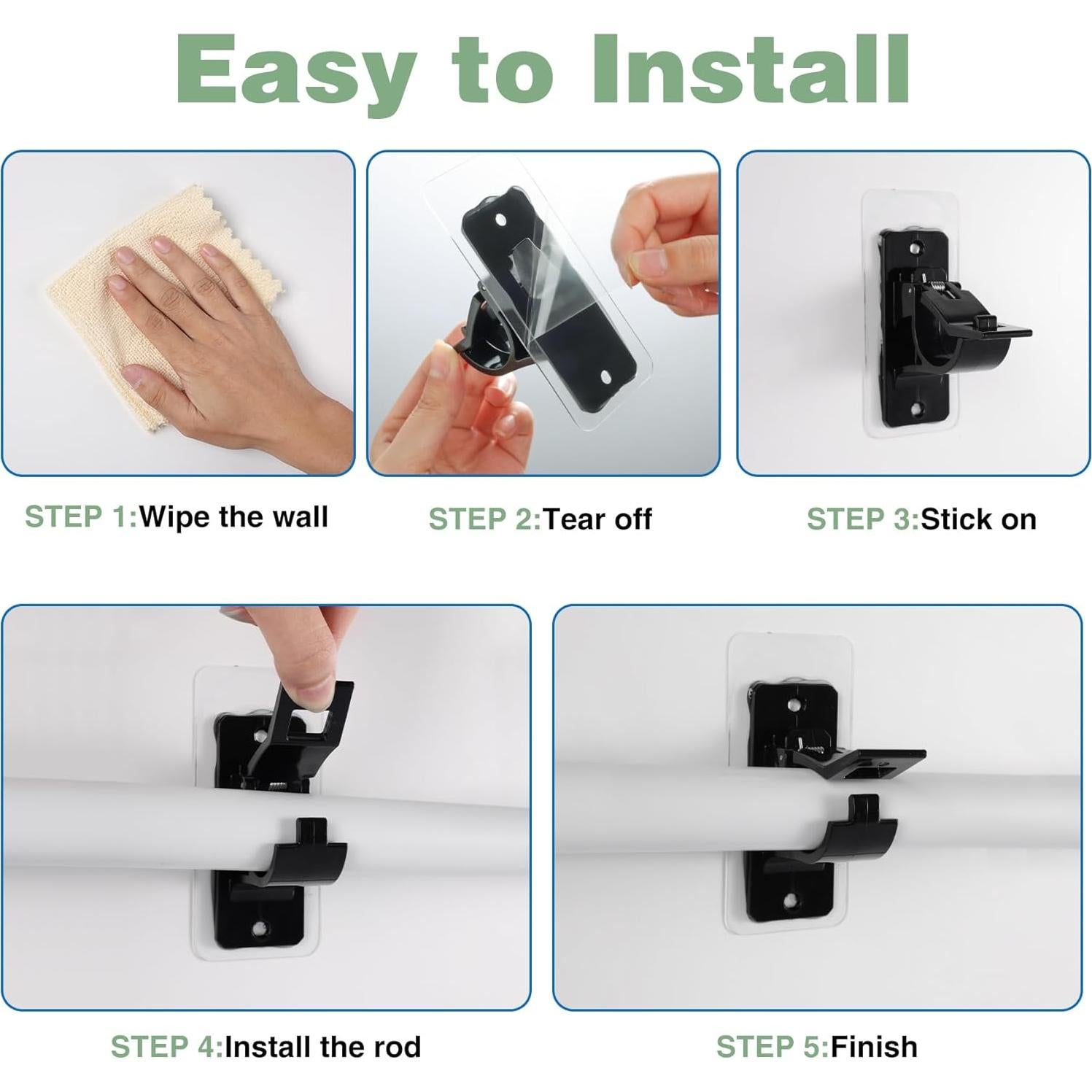 Soportes de Varilla Autoadhesivos Antimbee - Paquete de 6, 9 kg