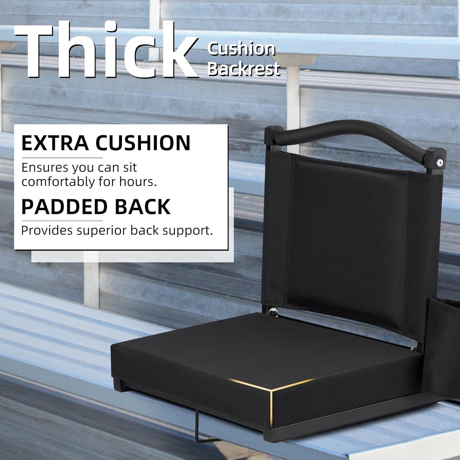 Asiento de Estadio HABUTWAY con Respaldo y Cojín Grueso 159kg