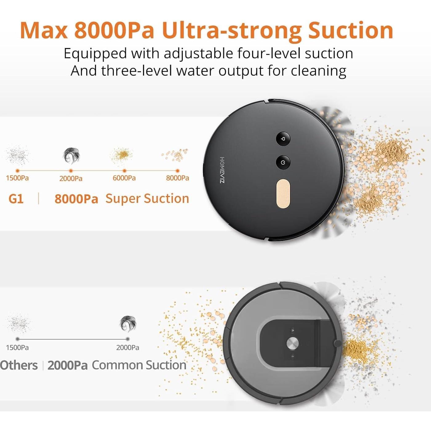 Aspiradora Robot Faminode G1 2-en-1 con Mopa y Aromaterapia