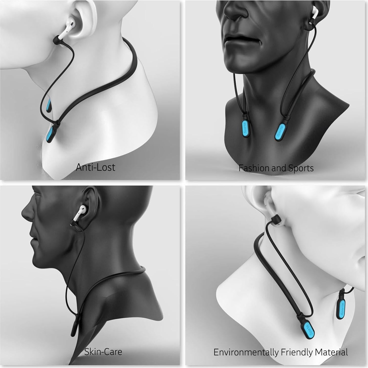 Correa Antipérdida HAOZOUSA para Airpods Pro 1/2/3 - Azul Claro