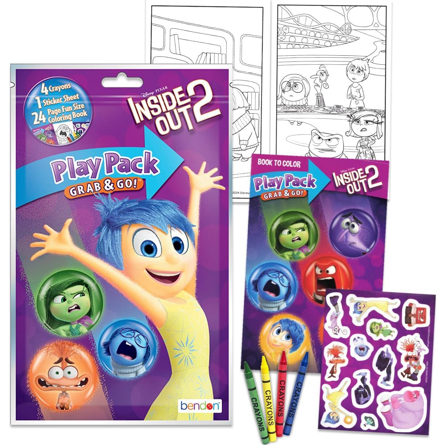 Conjunto de Libros de Colorear Disney Pixar Inside Out 2 Unidades