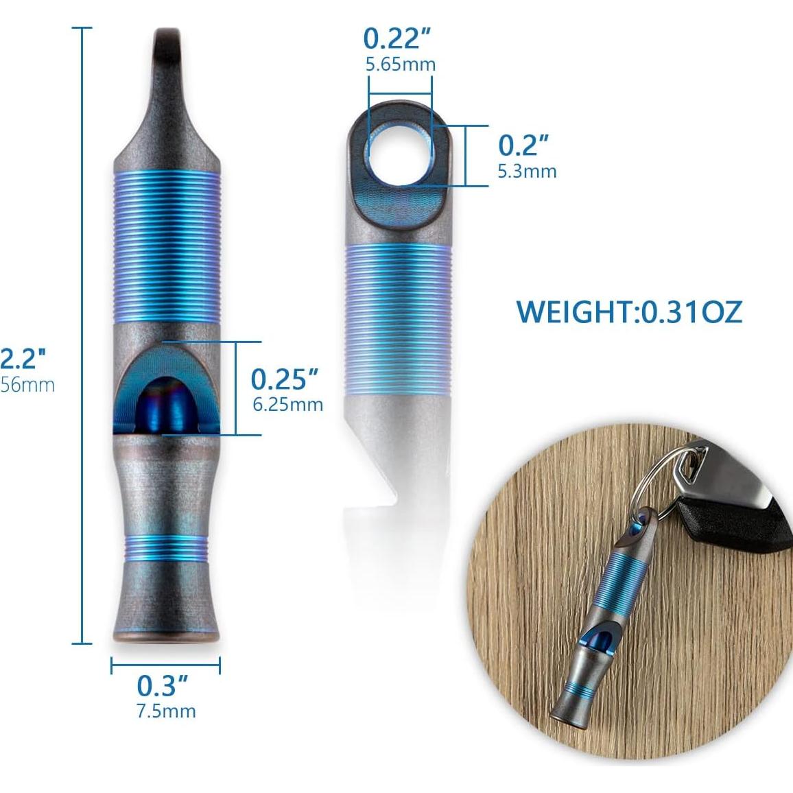 Silbato de Emergencia WeKnife de Titanio 120dB Azul