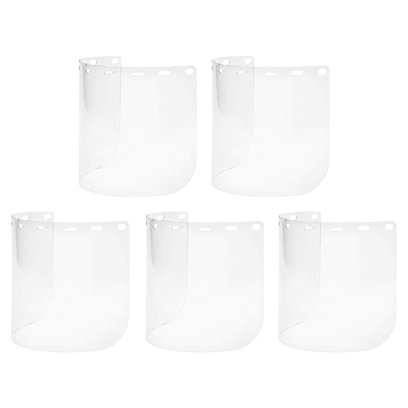 Escudo Facial WOLF PETG Transparente 20.32x39.37cm 5 Unidades