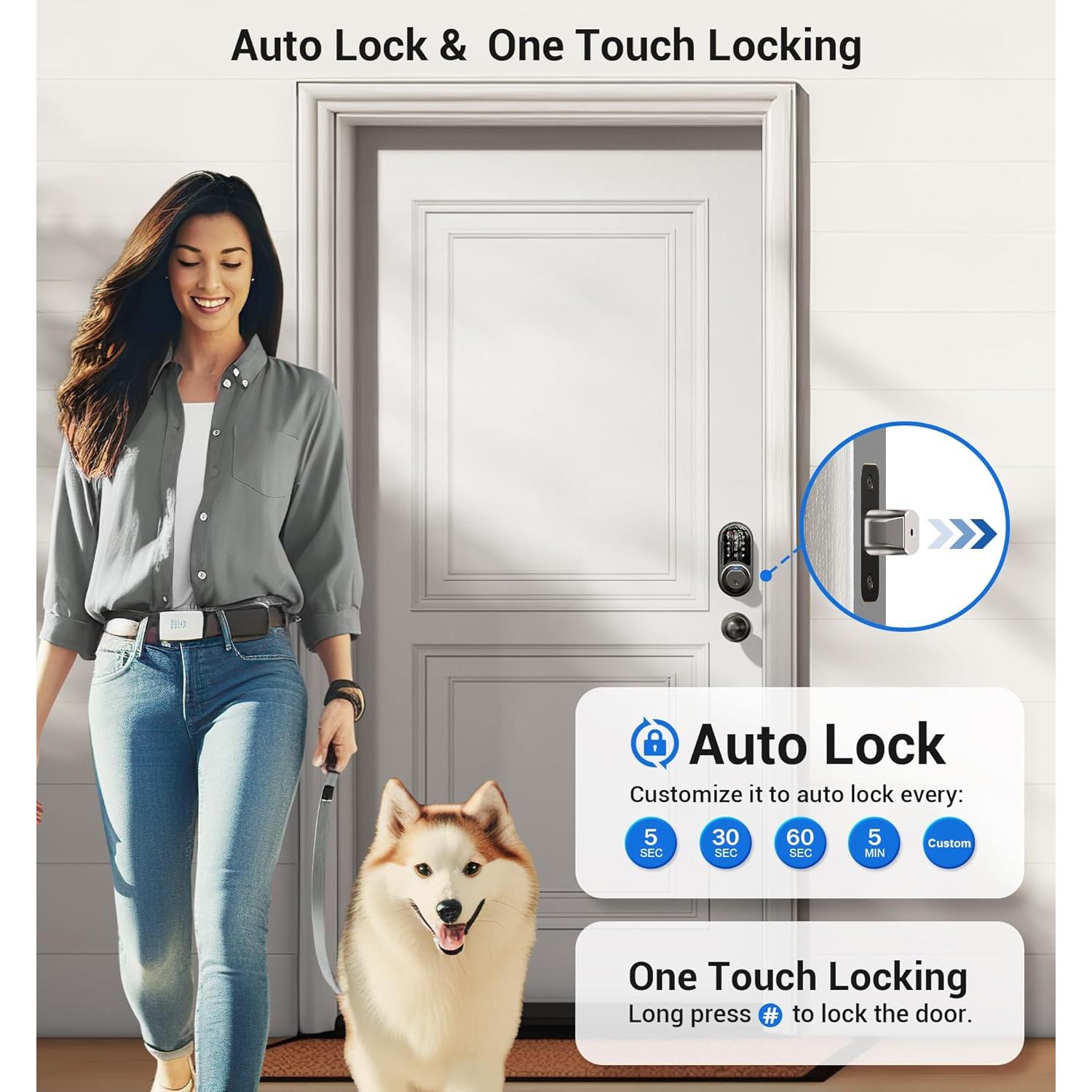 Cerradura Inteligente Veise RZ07C con Manijas, Control por App