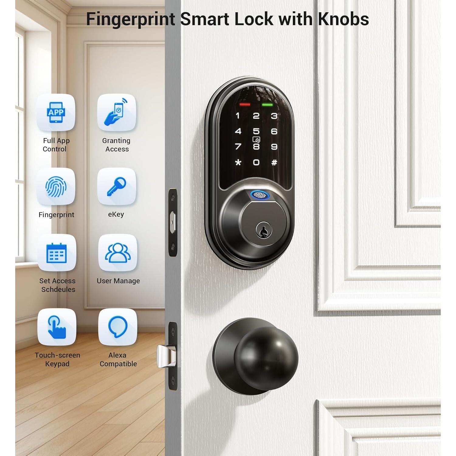 Cerradura Inteligente Veise RZ07C con Manijas, Control por App