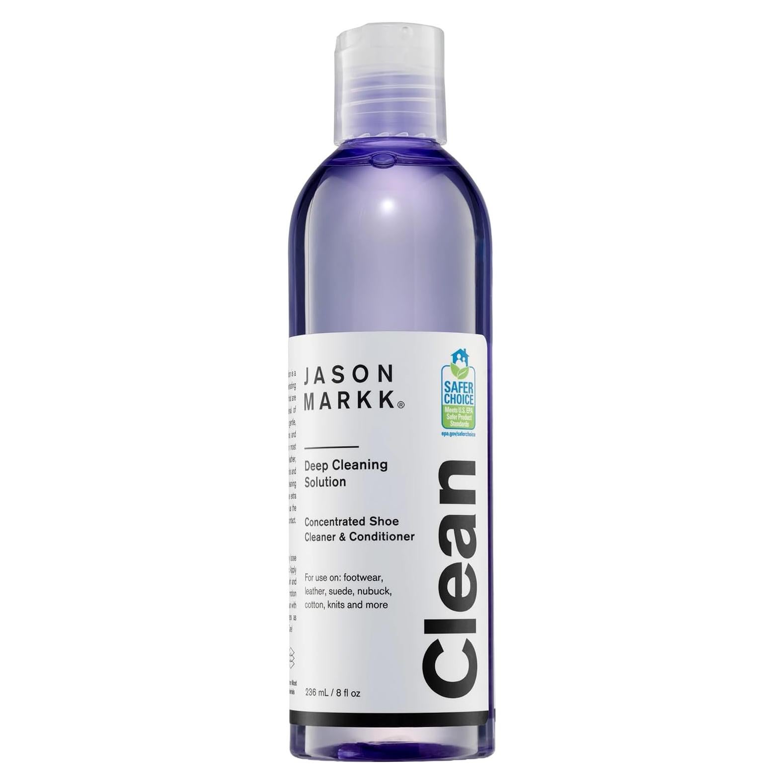 Jason Markk Deep Cleaning Solution, Shoe Cleaner, Cleans & Conditions, Sneaker Care, Ideal for Footwear, Safe for Leather, Suede, Nubuck, Cotton, Knits, 8oz