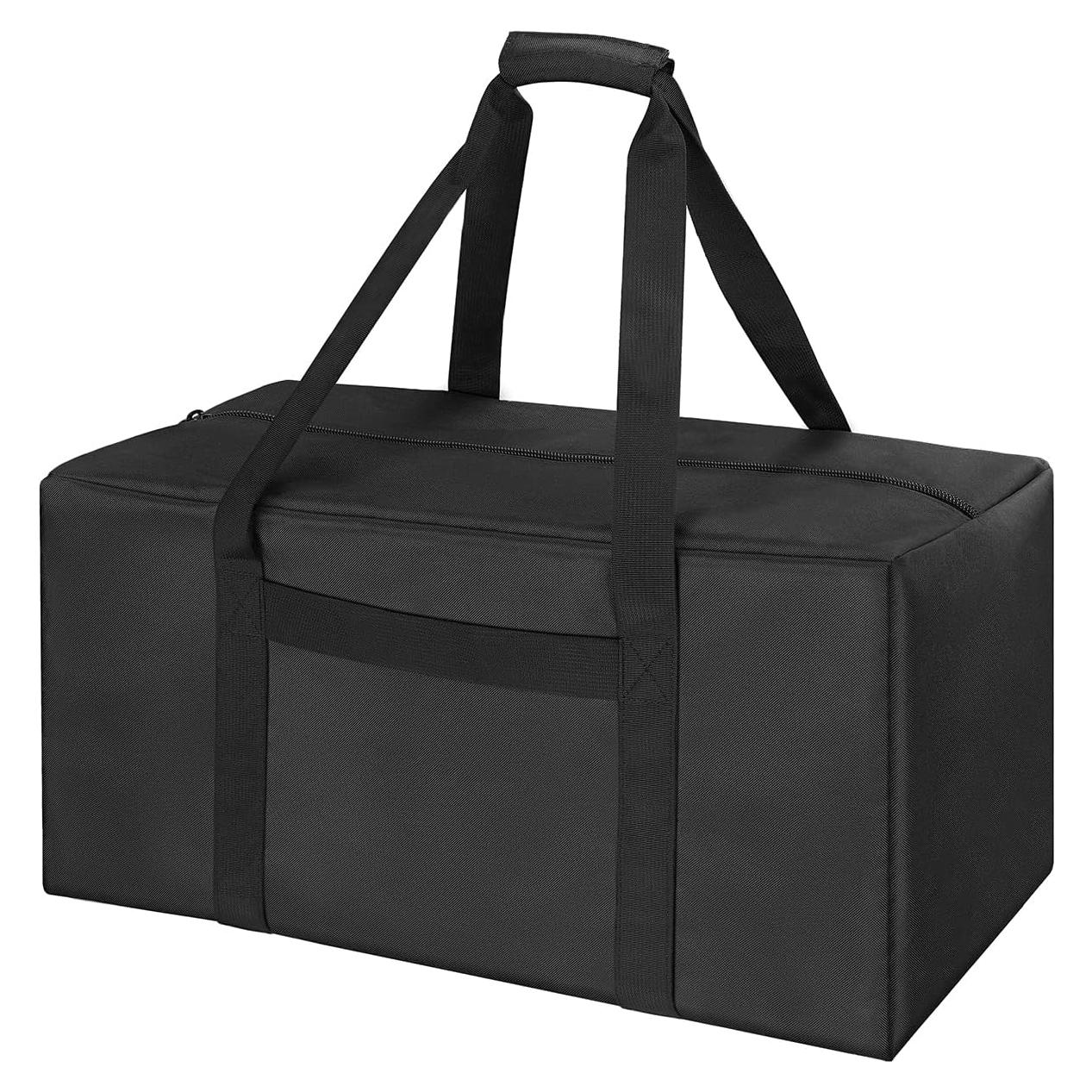 COOLBEBE 24" Sports Duffle Bag - 53L Travel Duffel Tote Bag with Upgrade Zipper Weekender Overnight, Durable & Water Resistant, Camping duffle Black