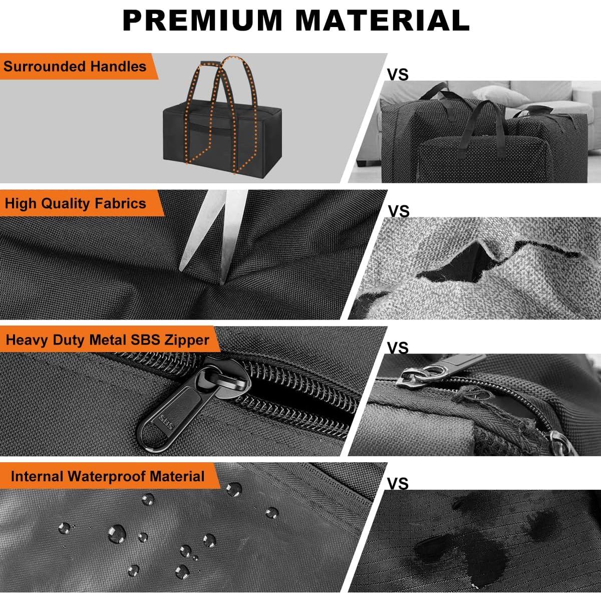 COOLBEBE 24" Sports Duffle Bag - 53L Travel Duffel Tote Bag with Upgrade Zipper Weekender Overnight, Durable & Water Resistant, Camping duffle Black