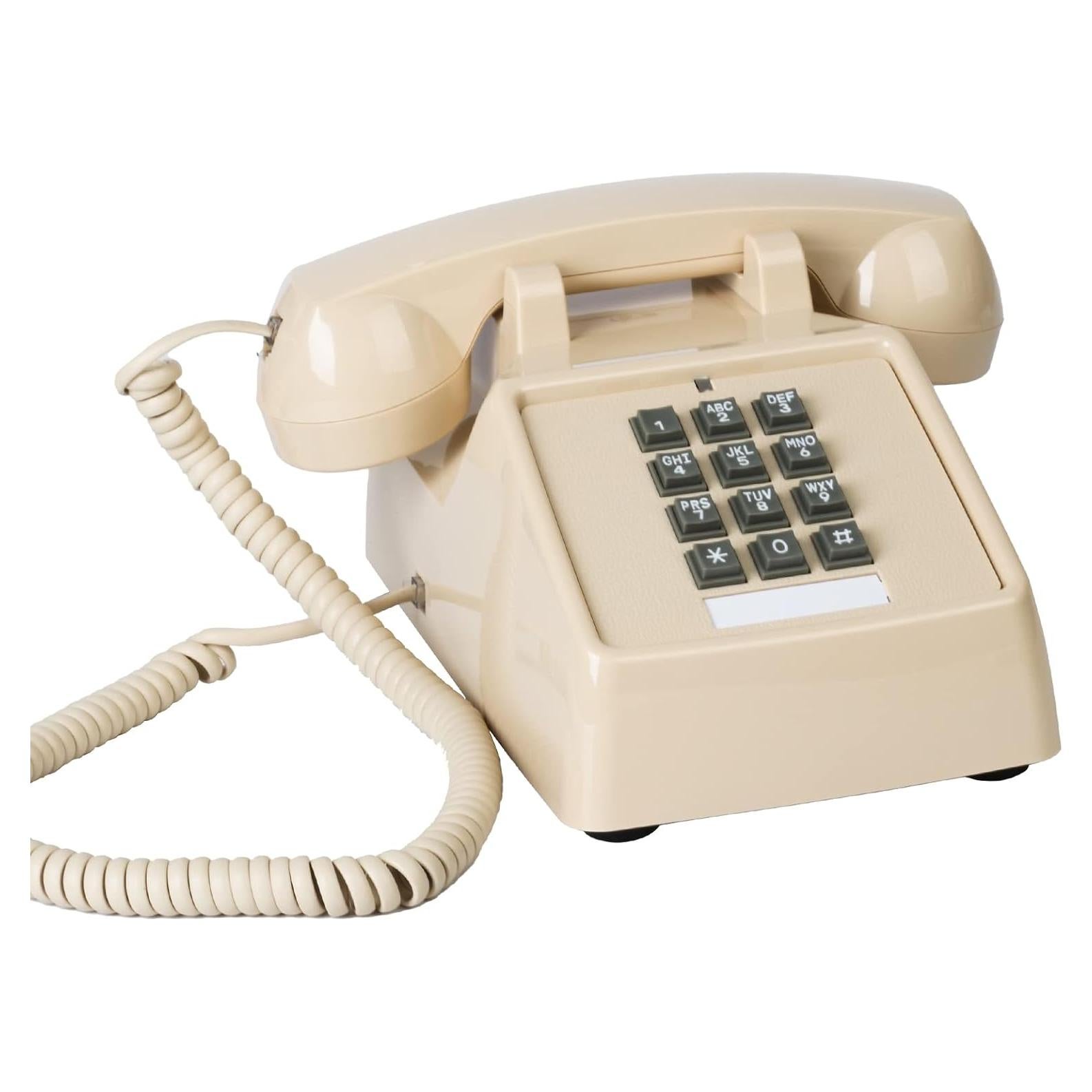 Teléfono de Cuerda Vintage Sangyn Beige con Timbre Mecánico