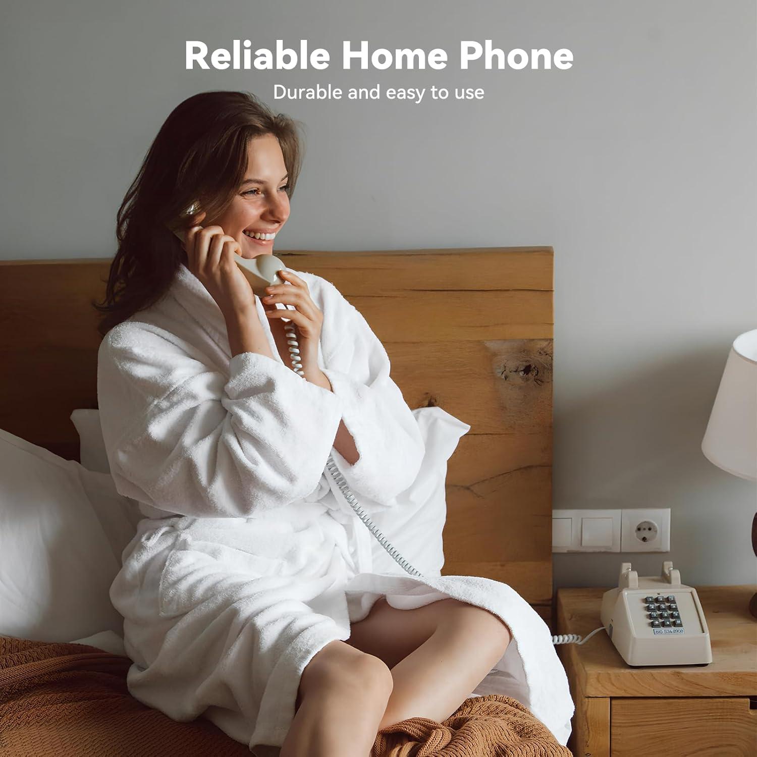 Teléfono de Cuerda Vintage Sangyn Beige con Timbre Mecánico