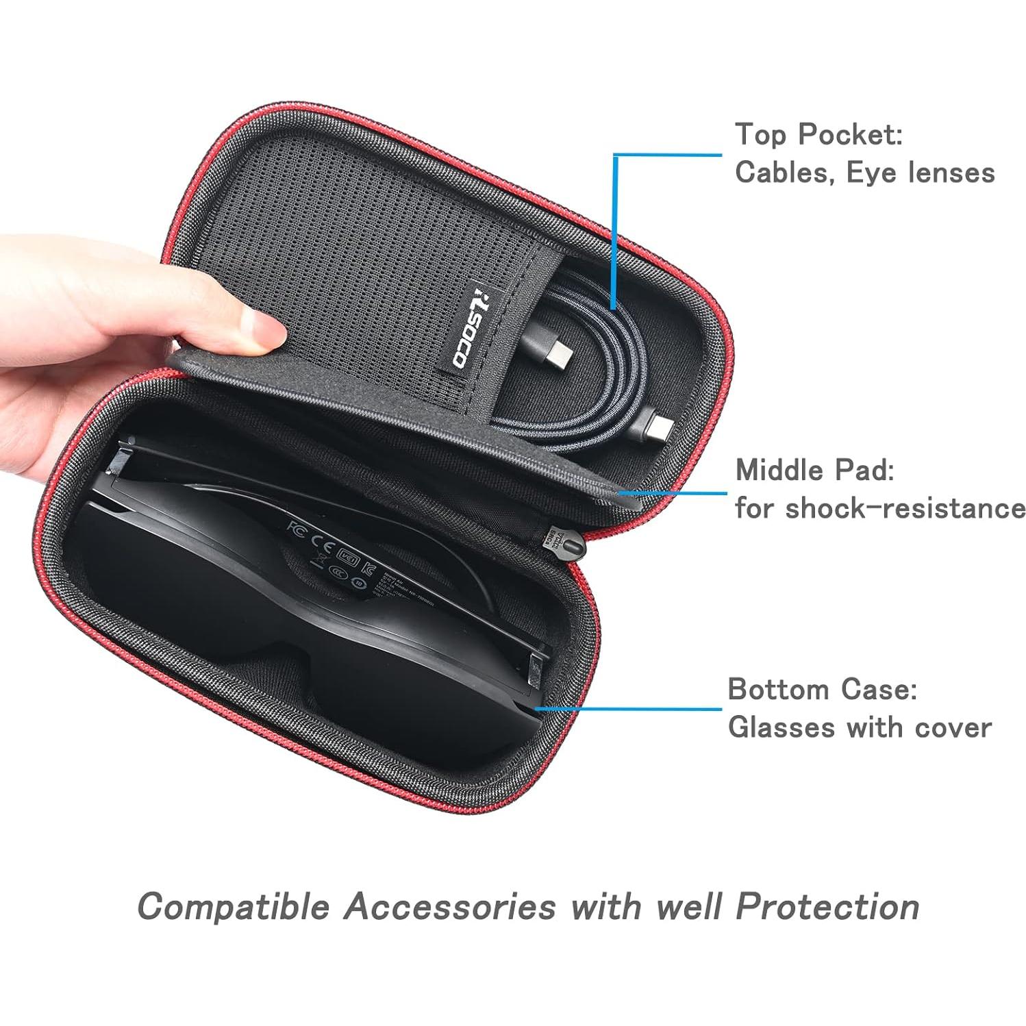 RLSOCO Carrying Case for XREAL Air 2/Air/One AR Glasses + XREAL Beam Pro (Case Only)