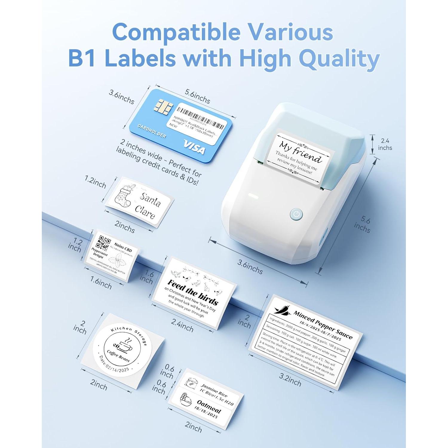 Impresora de Etiquetas Térmica NIIMBOT B1 Portátil 50x30mm