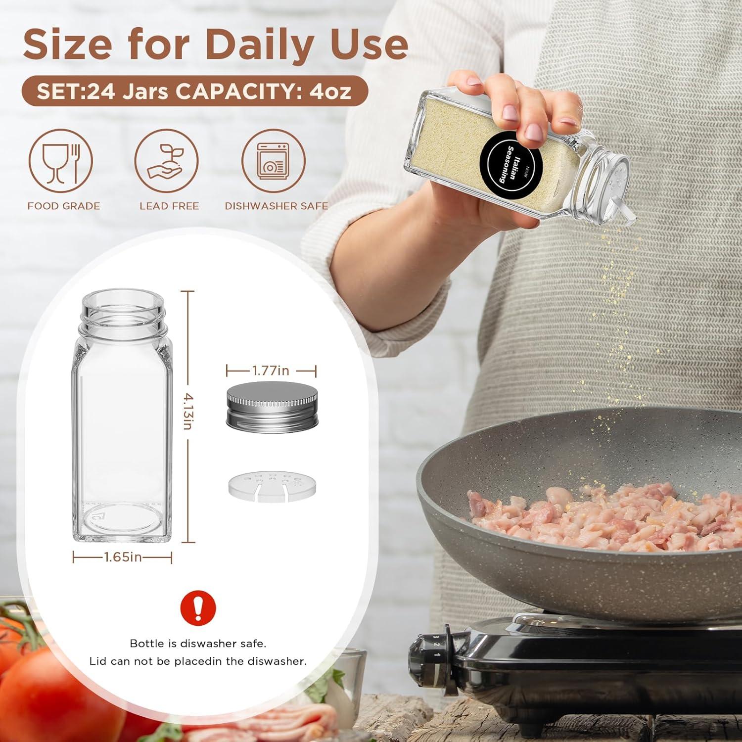 Estante Magnético para Especias Agotglmi - 4 Estantes y 24 Frascos