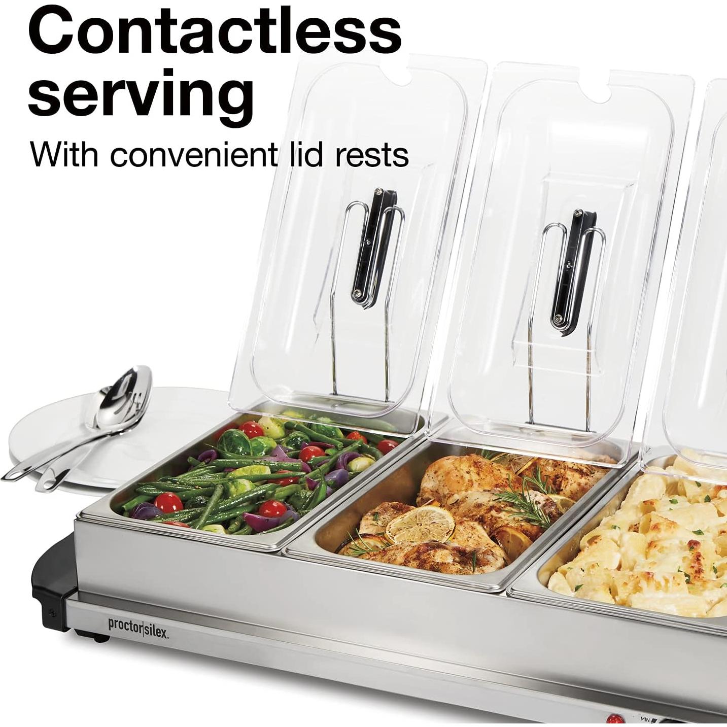 Servidor de Buffet Proctor Silex 3 Bandejas Acero Inoxidable