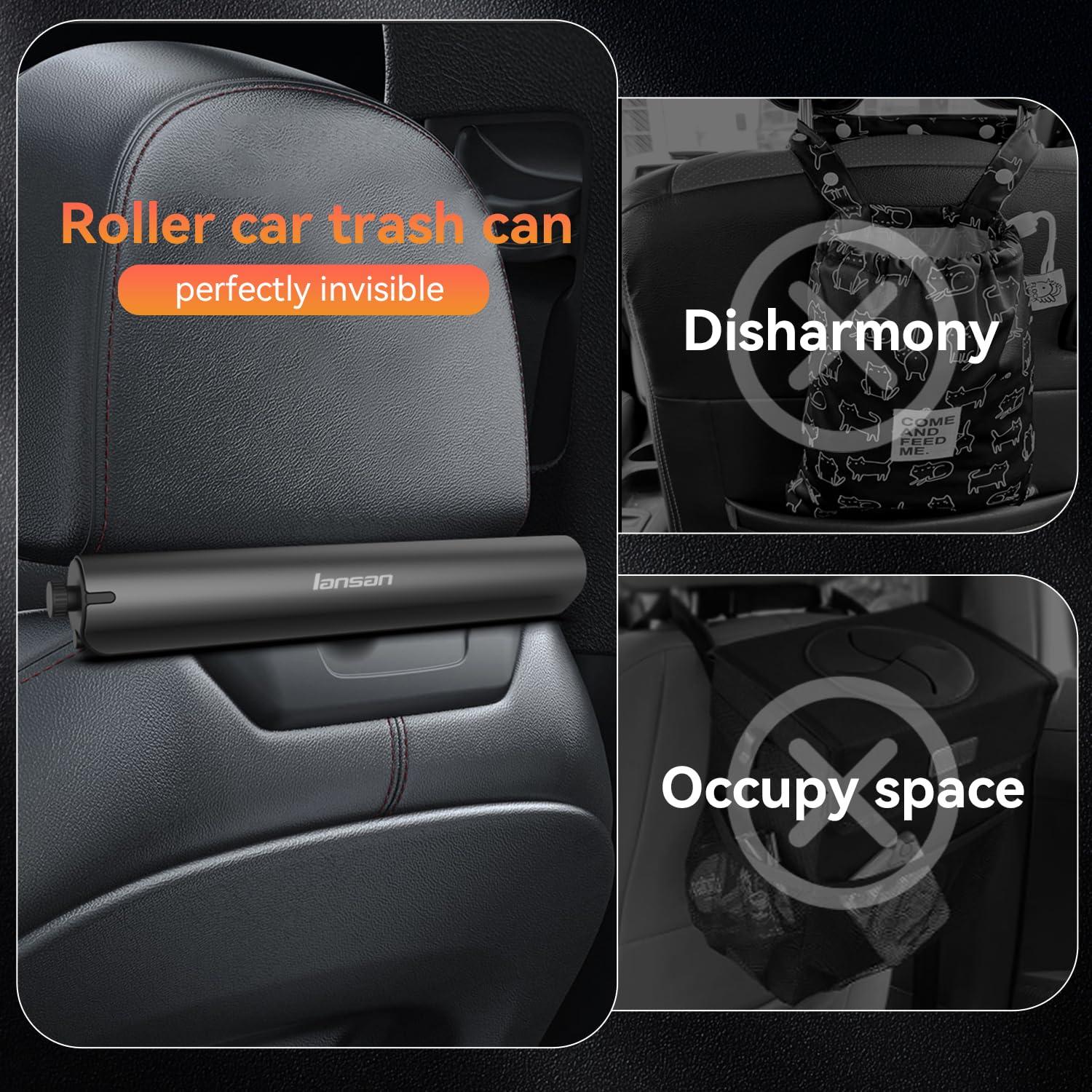 Bote de Basura para Auto Lansan Tipo Rodillo Negro con 42 Bolsas