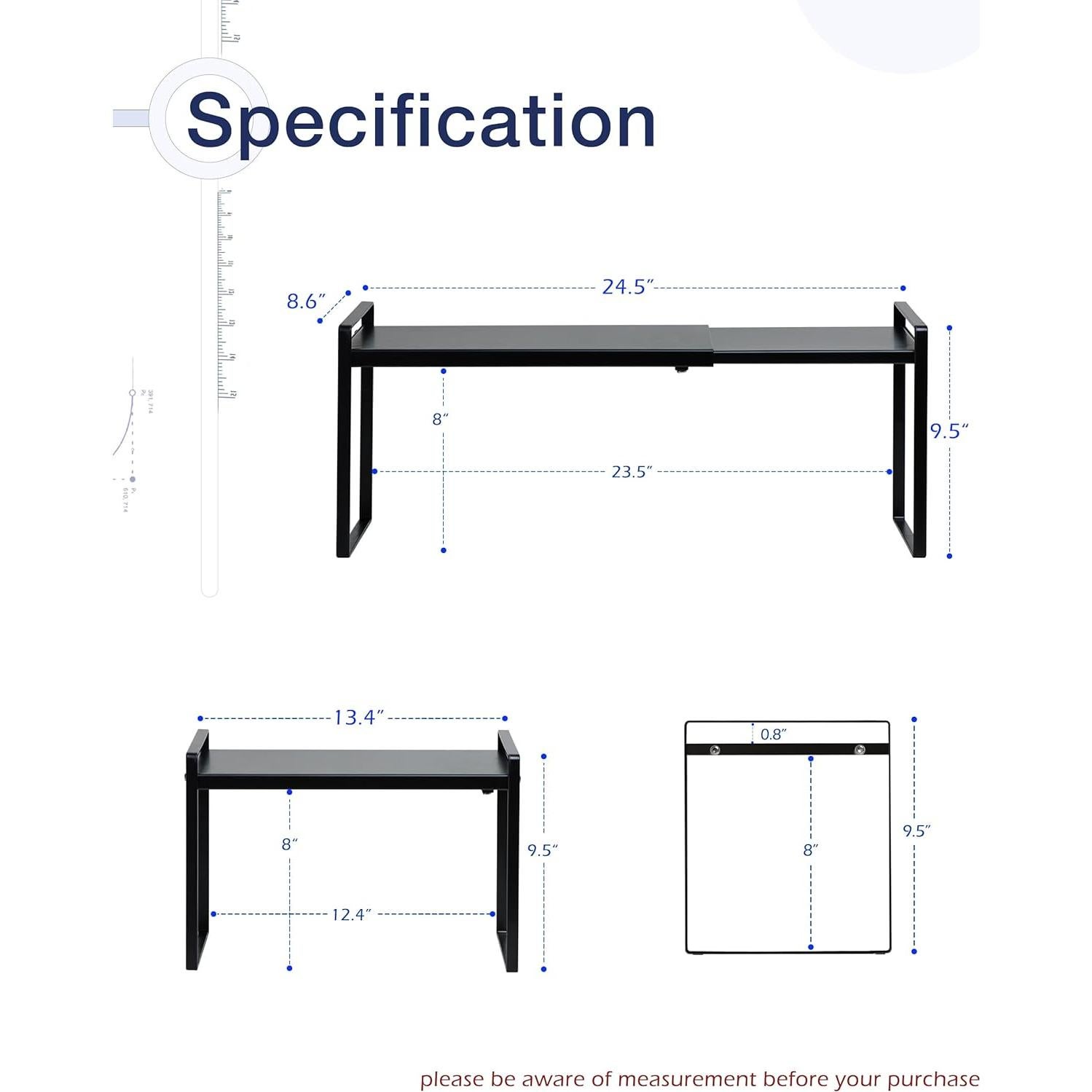 Estante Organizador Expandible Nxconsu para Gabinete Negro