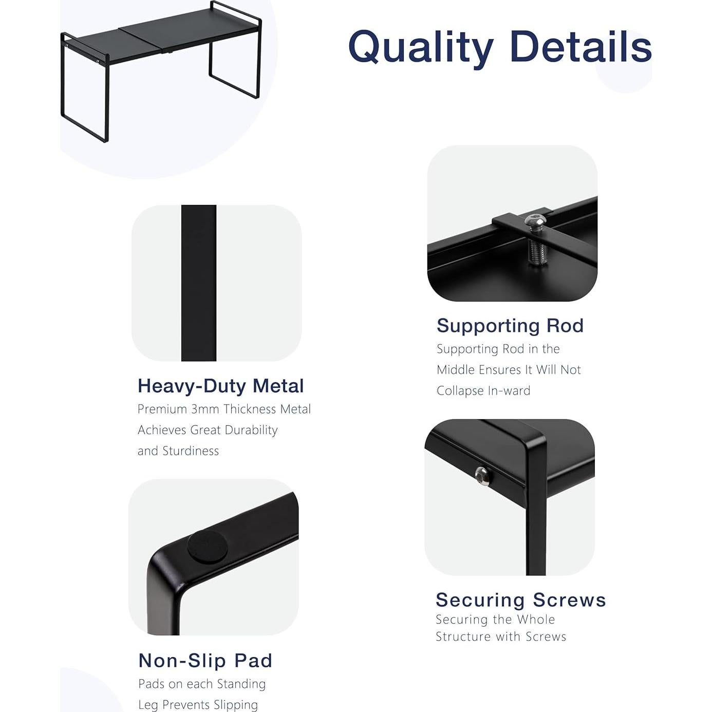 Estante Organizador Expandible Nxconsu para Gabinete Negro