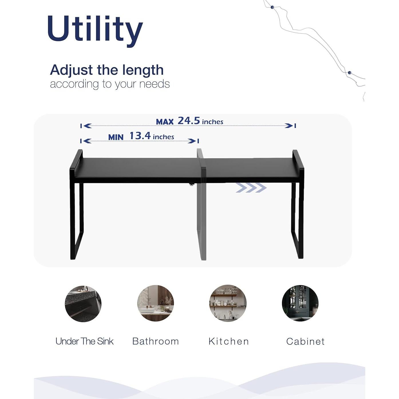 Estante Organizador Expandible Nxconsu para Gabinete Negro