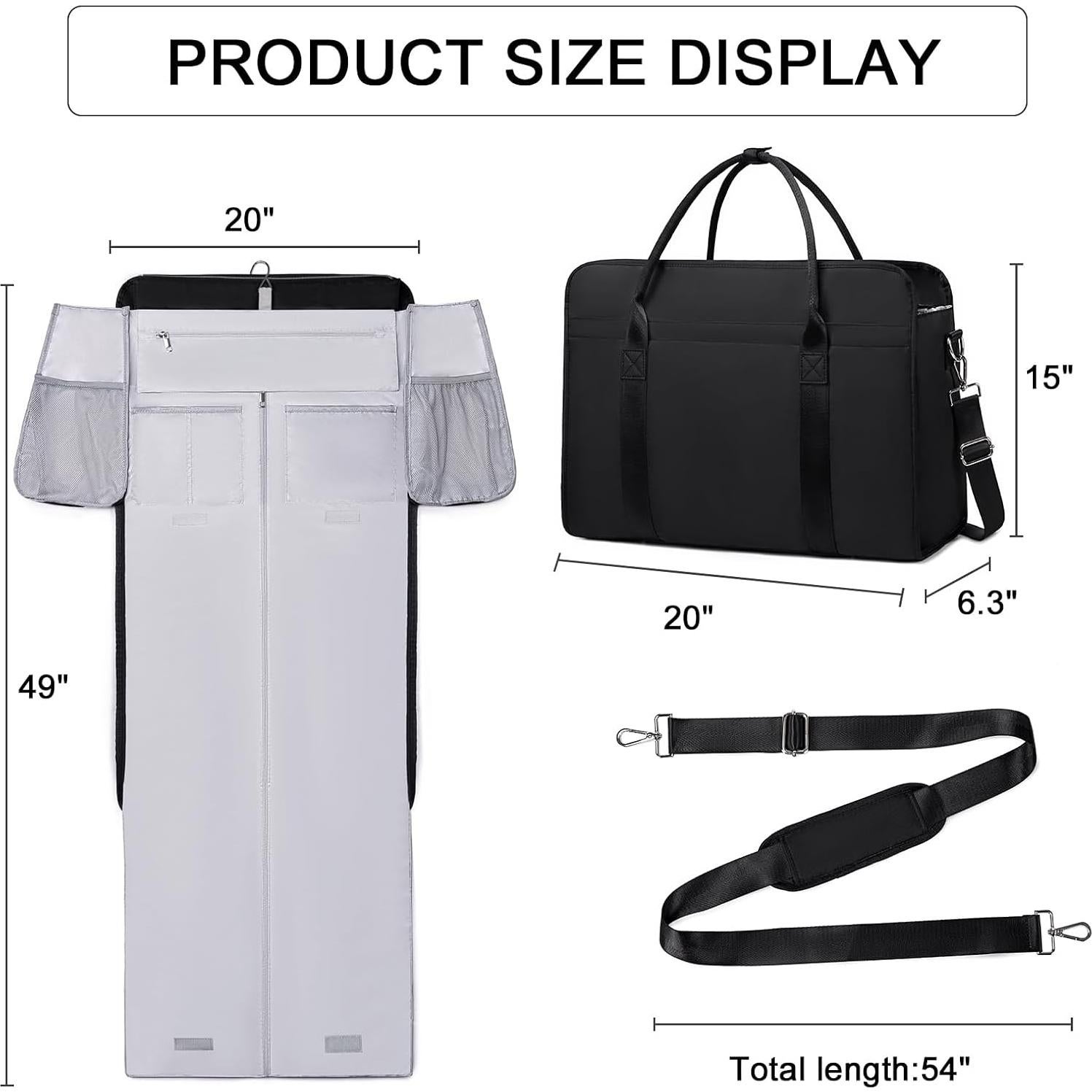 Bolsa de Ropa Duffle CAMTOP 32L Convertible Unisex Negro