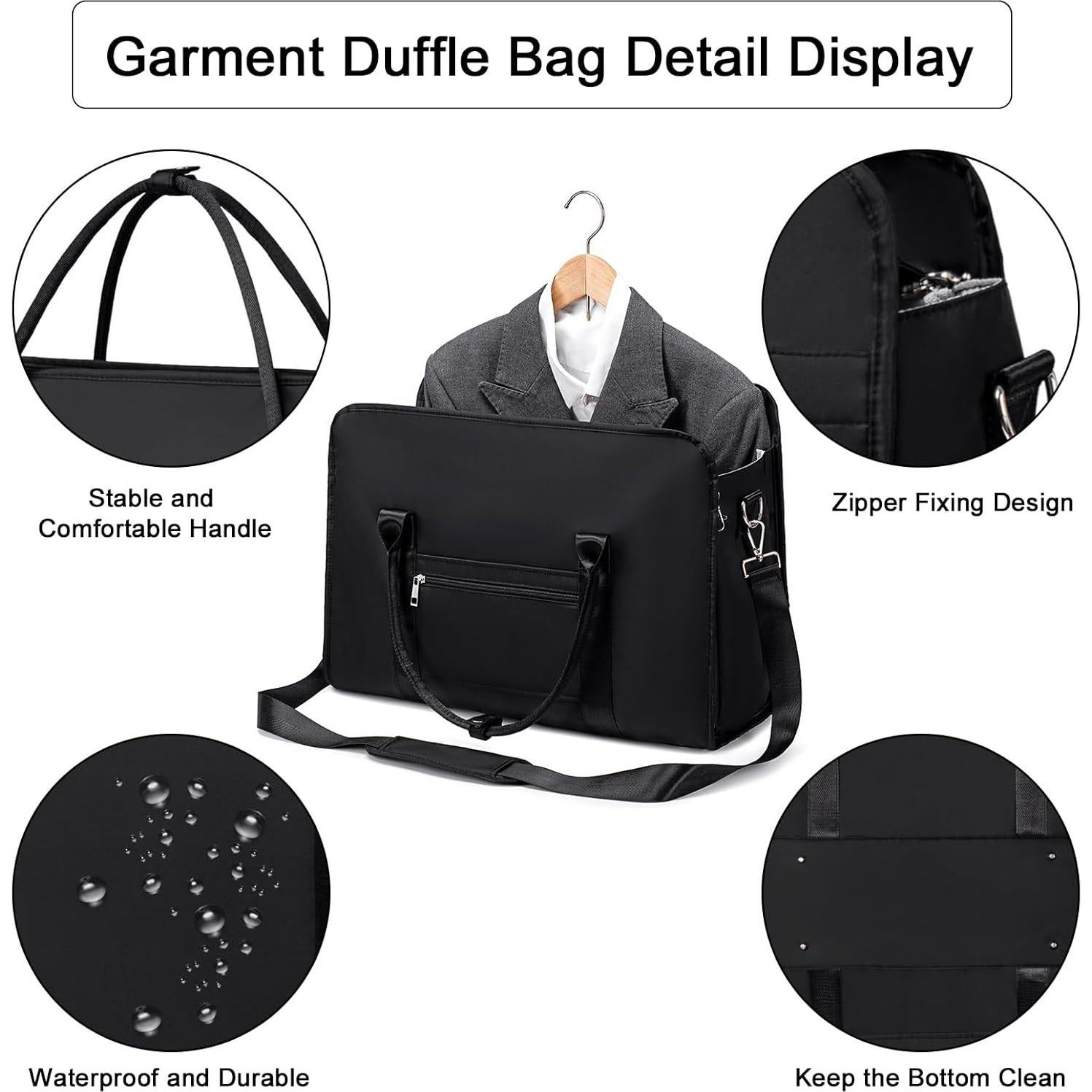 Bolsa de Ropa Duffle CAMTOP 32L Convertible Unisex Negro
