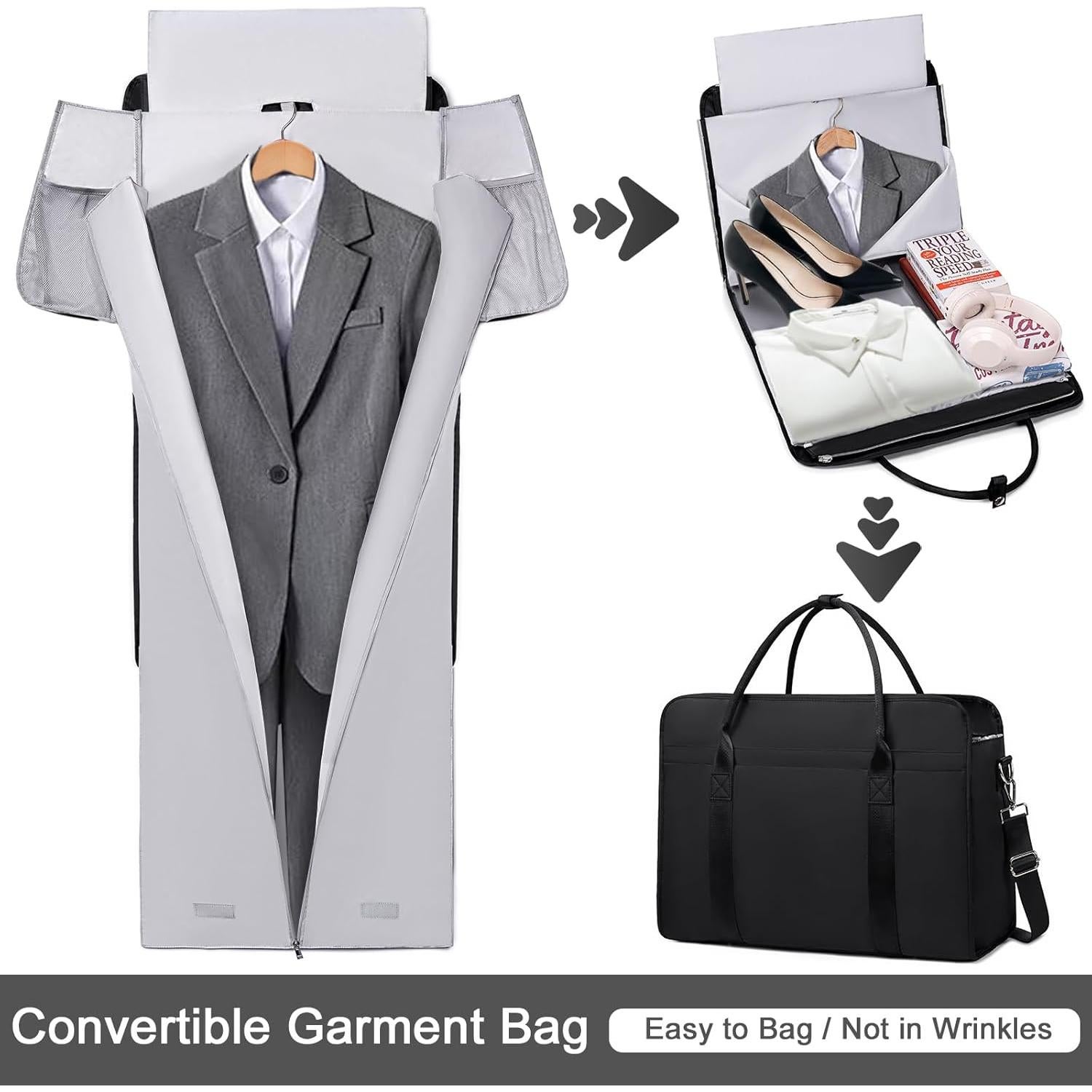 Bolsa de Ropa Duffle CAMTOP 32L Convertible Unisex Negro