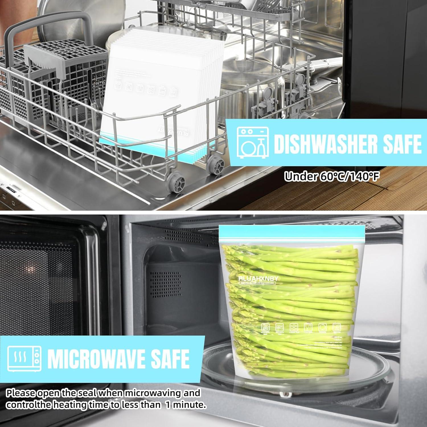 Bolsas de Congelador Reutilizables Rluahxnby 12 Paquetes 1 Galón