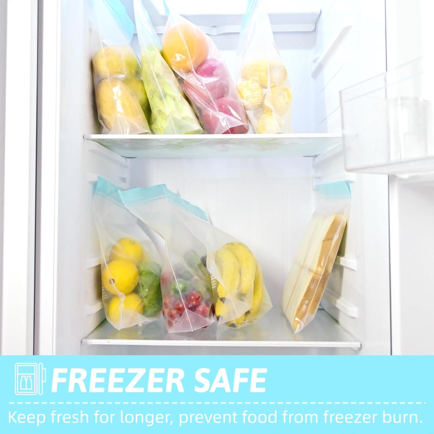 Bolsas de Congelador Reutilizables Rluahxnby 12 Paquetes 1 Galón