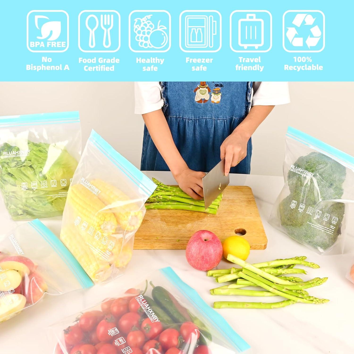 Bolsas de Congelador Reutilizables Rluahxnby 12 Paquetes 1 Galón