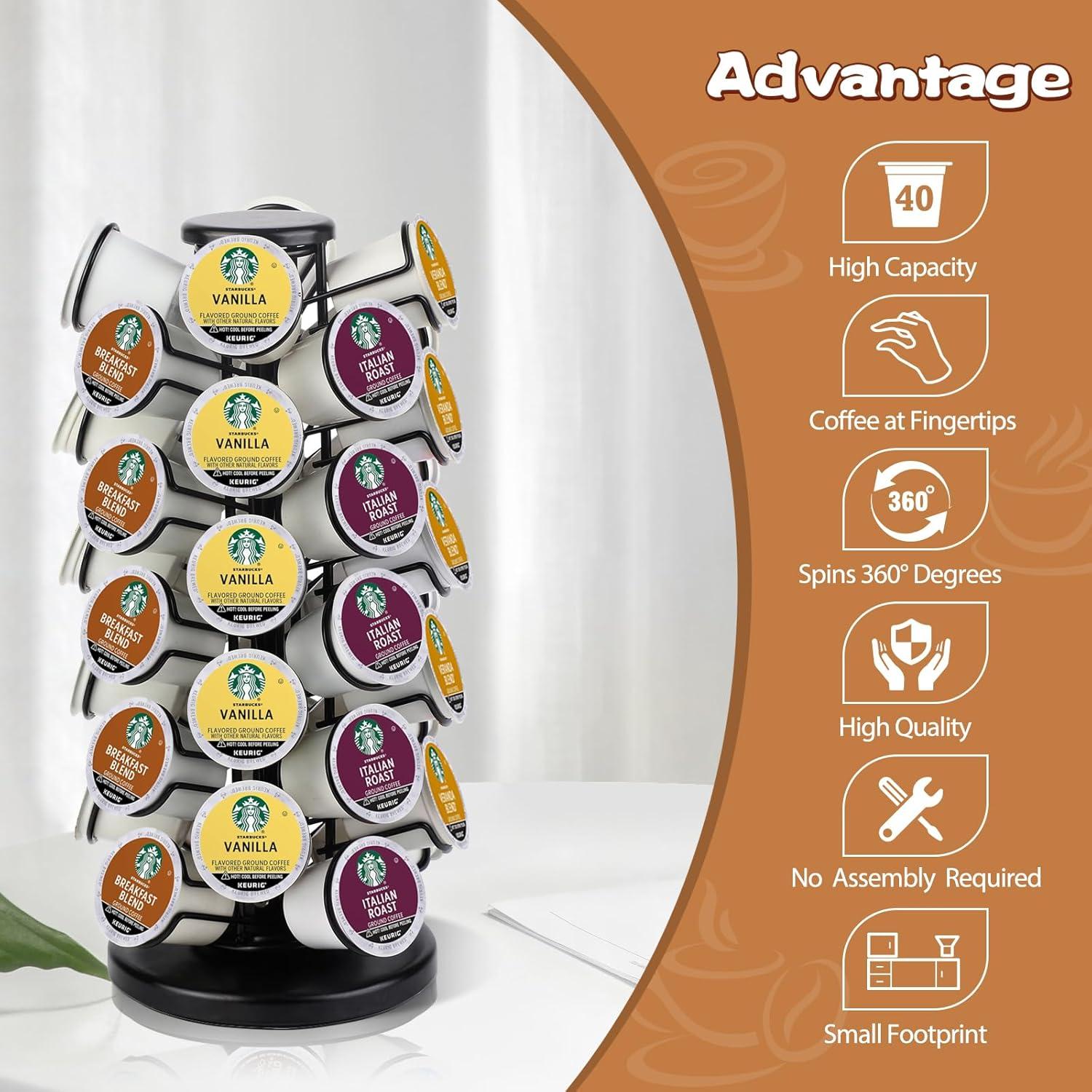 Soporte Carrusel para K Cups Blacksmith Family - 40 Cápsulas Negro