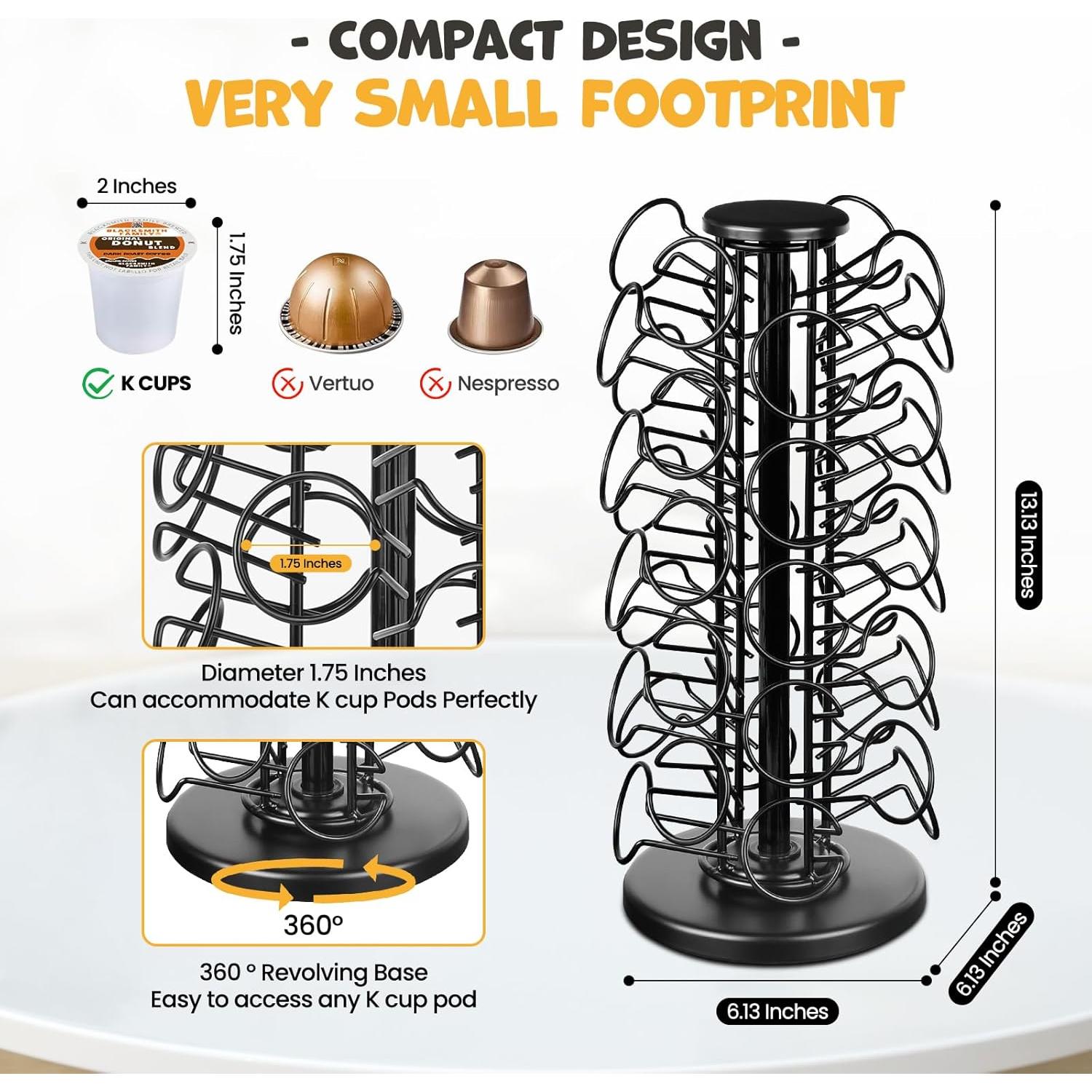 Soporte Carrusel para K Cups Blacksmith Family - 40 Cápsulas Negro
