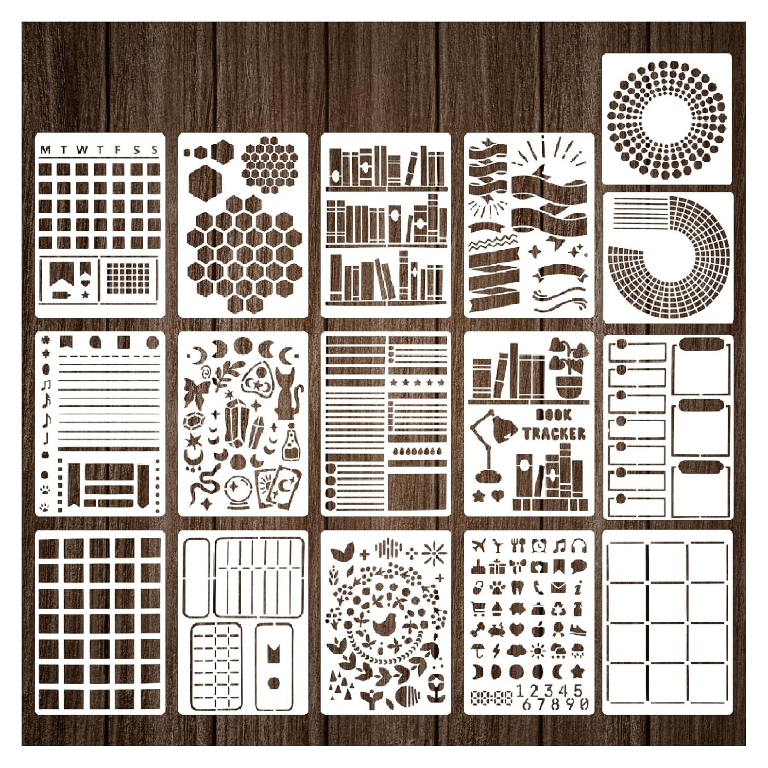 16 Piezas Plantillas para Diario Boqon - Accesorios DIY