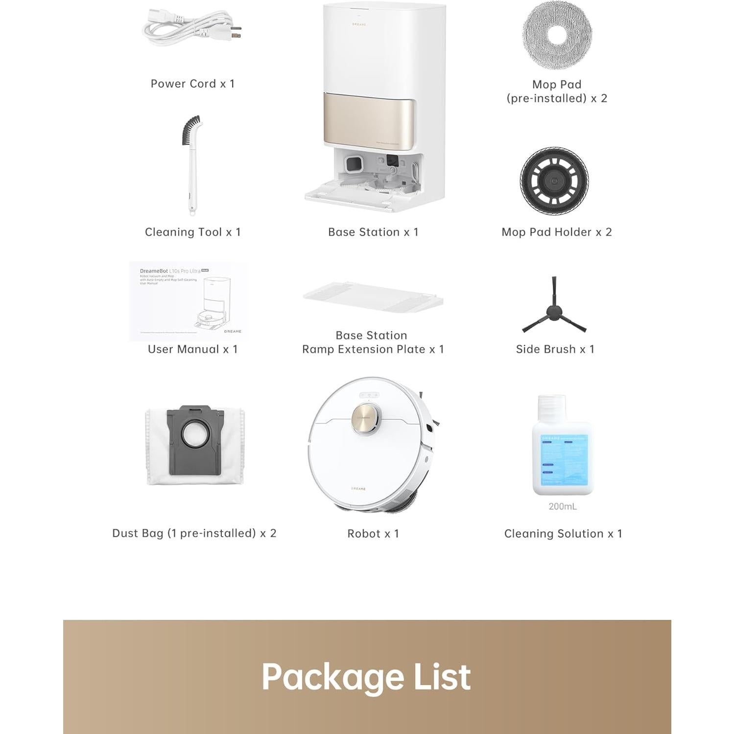 Aspiradora Robot DREAME L10s Pro con Mopa, 7000Pa, Blanco