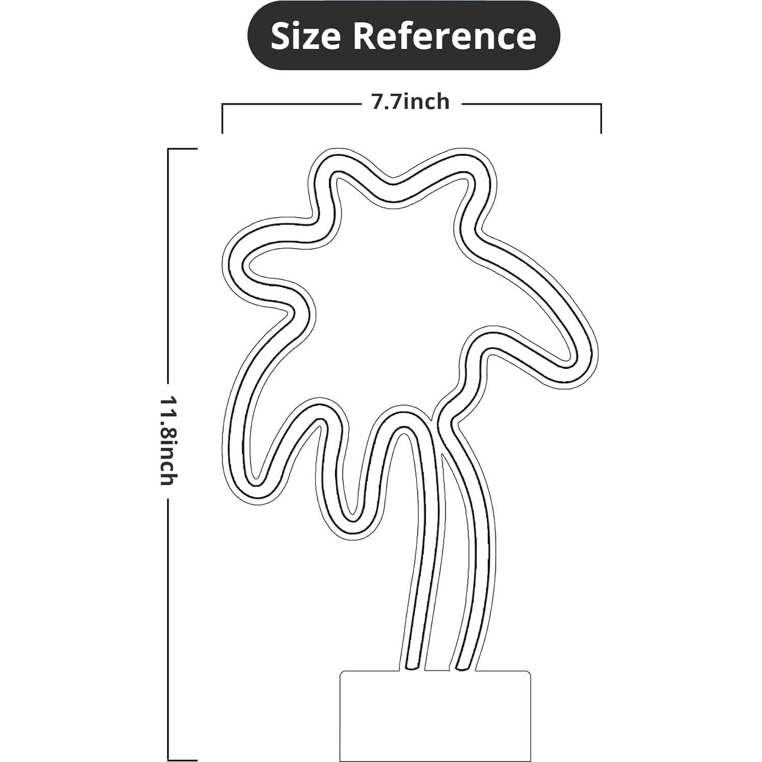 Luz de Neón Palma Lumoonosity - Decoración LED Verde y Amarillo