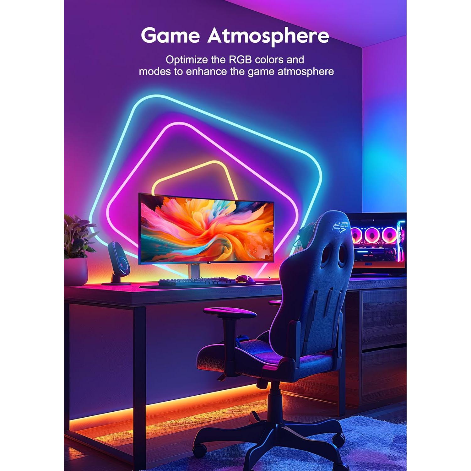 33Ft Led Neon Rope Lights, RGB LED Strip Lights, Control with App/Remote, IP68 Waterproof Flexible Outdoor Led Rope Lights, Multiple Modes, Music Sync Neon Lights for Bedroom Gaming Room Decor