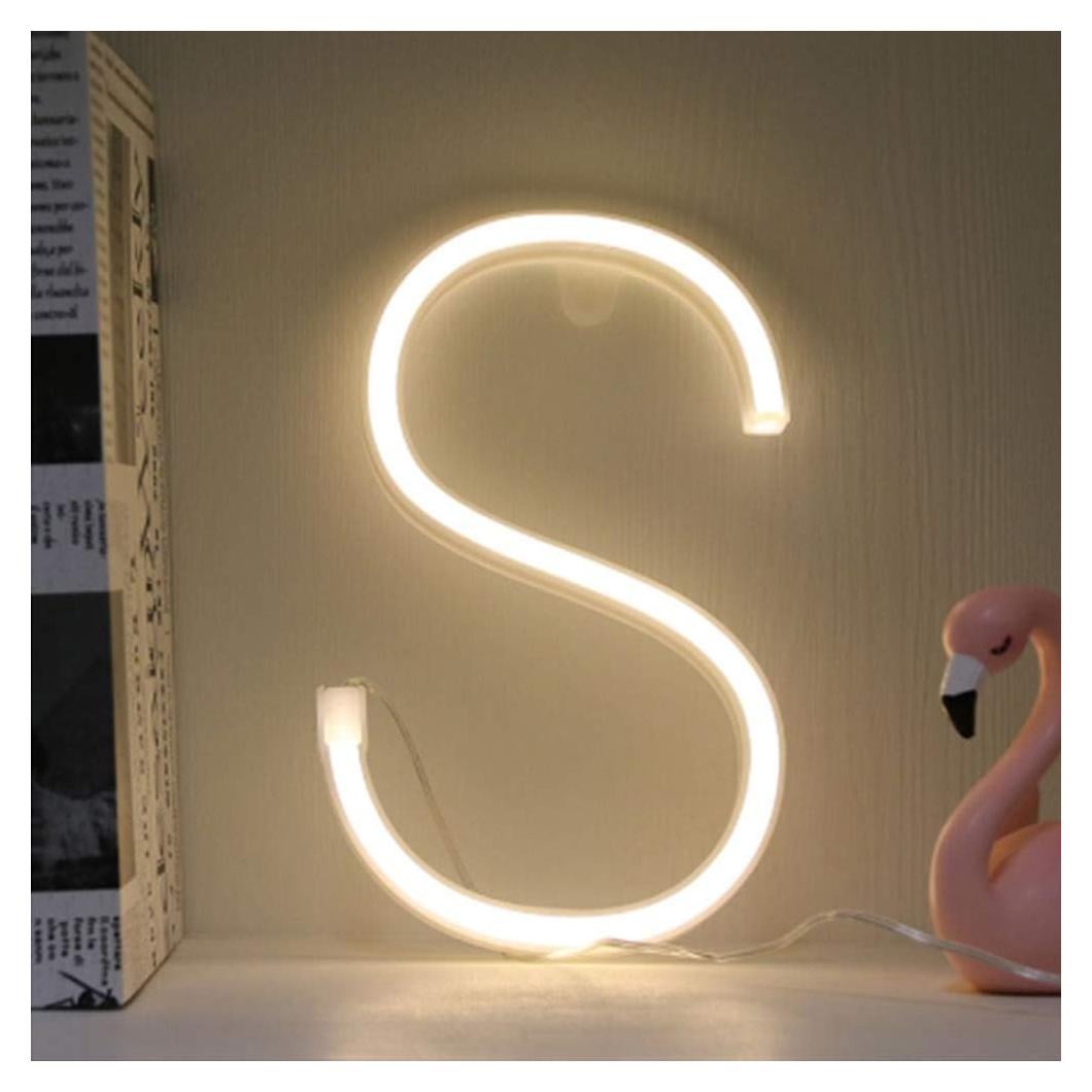 Luz de Neón LED Letra S Blanca Cálida - Lighting House