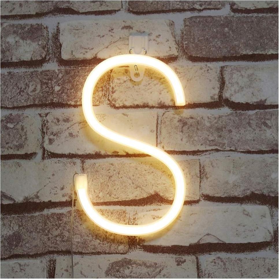 Luz de Neón LED Letra S Blanca Cálida - Lighting House