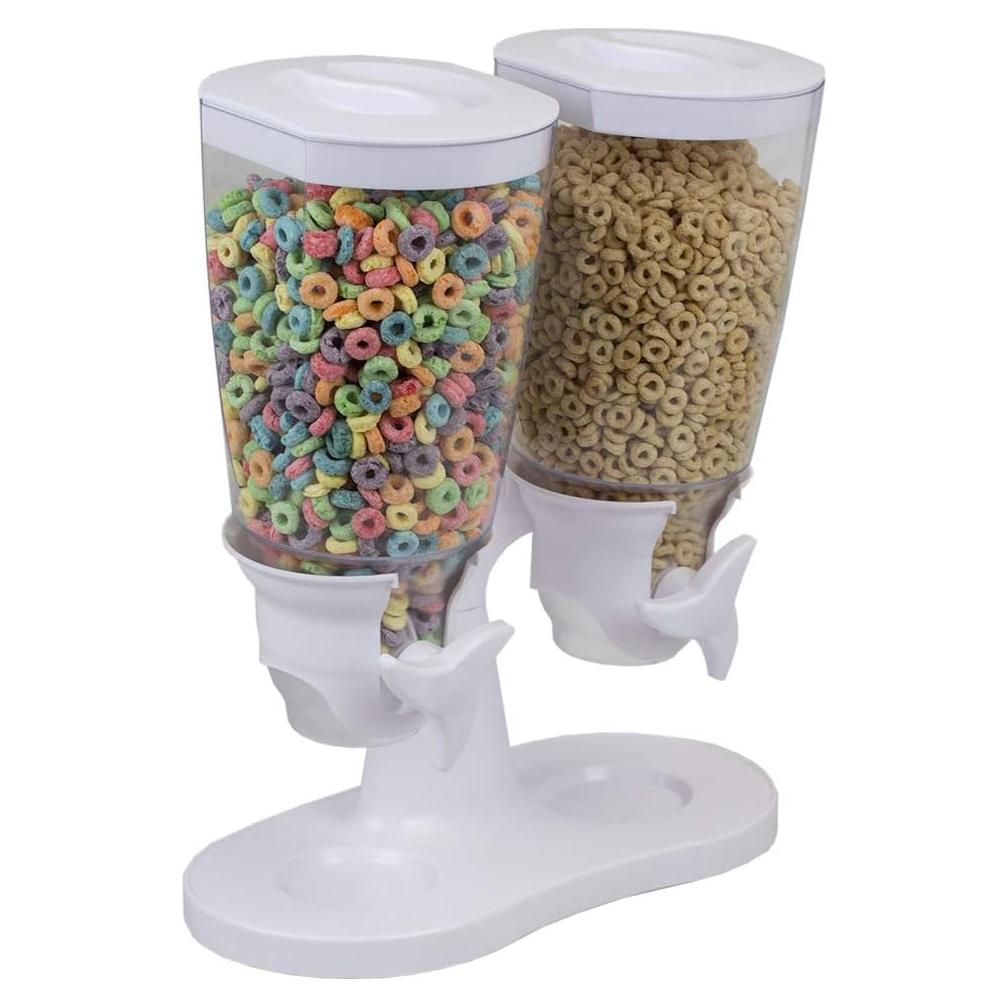Dispensador de Cereal Doble Home Basics 240 oz Blanco