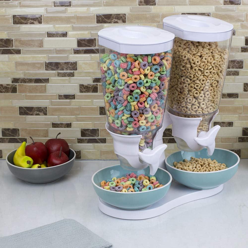 Dispensador de Cereal Doble Home Basics 240 oz Blanco