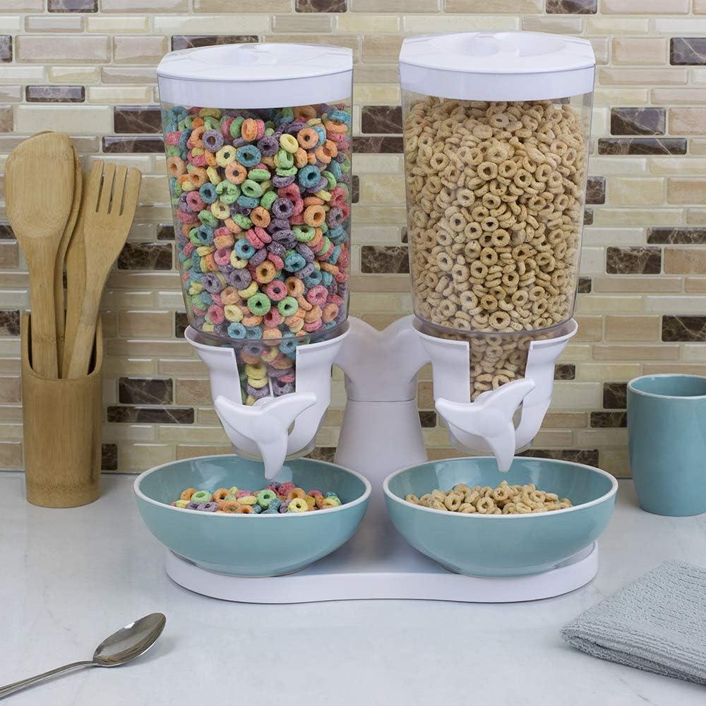 Dispensador de Cereal Doble Home Basics 240 oz Blanco