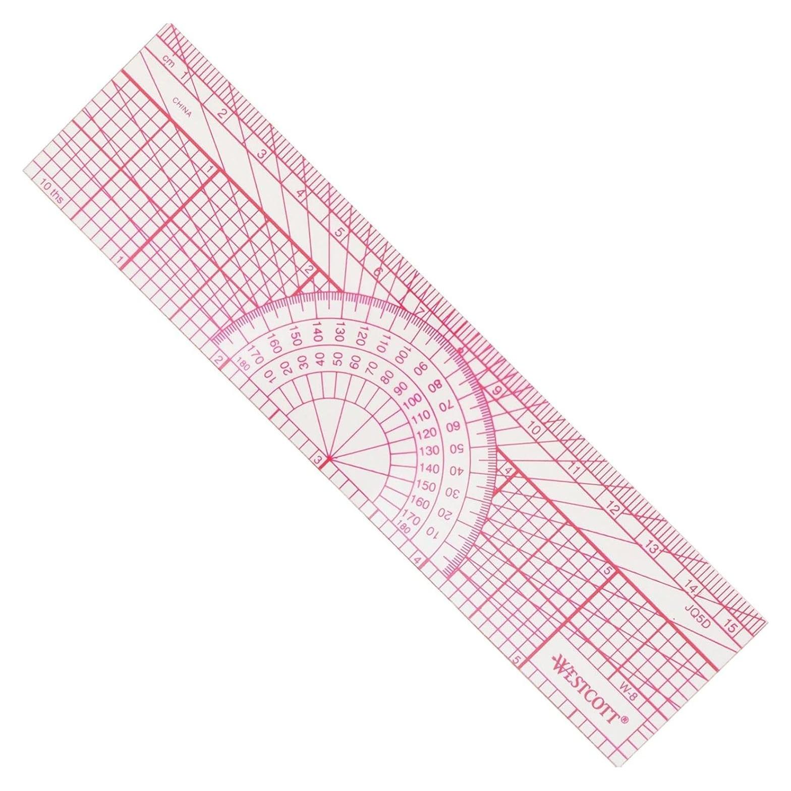 Regla de Transportador Westcott W-8 15 cm Plástico Transparente