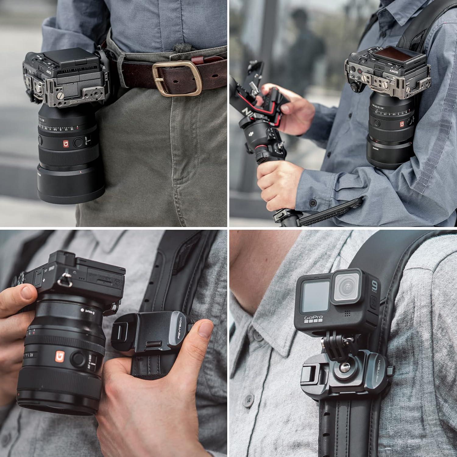 Clip de cámara PGYTECH Beetle para mochilas - Aluminio, 30kg