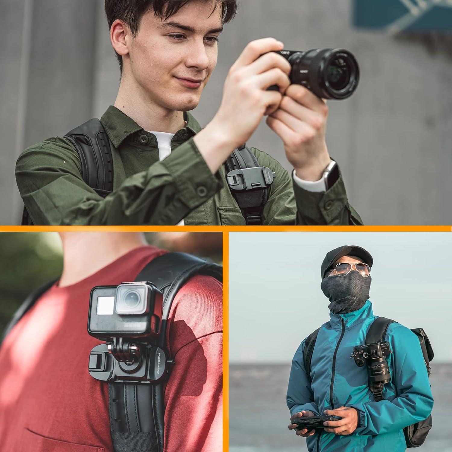 Clip de cámara PGYTECH Beetle para mochilas - Aluminio, 30kg